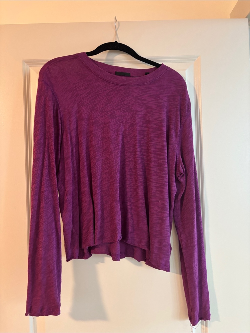 ATM Anthony Thomas Melillo Purple Slub Long-Sleeve Tee